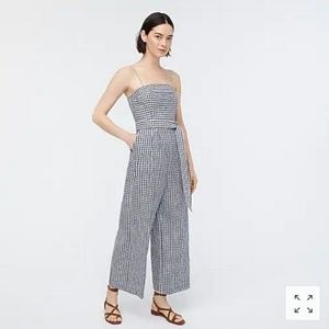 NWT J.Crew Navy Gingham Jumpsuit NWT